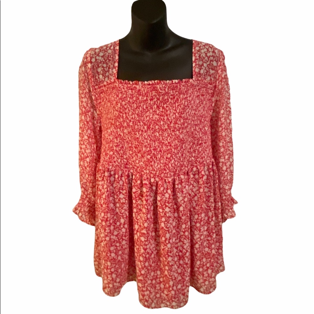 Torrid Pink Floral Spring 3/4 Sleeve Blouse